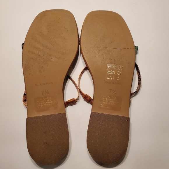 Madewell Lyra Leather Snakeskin Print Square Toe Slide Sandals - Picture 6 of 6